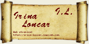 Irina Lončar vizit kartica